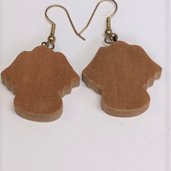 Cute Vintage 80's Hand Painted Angel Earrings - Picture 2 of 2